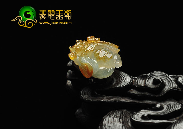 冰种褐黄翡缅甸翡翠A货小蜜蜂挂件