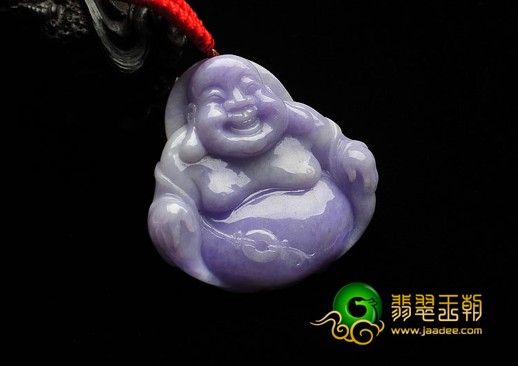 糯冰种紫罗兰缅甸翡翠A货玉佛挂件