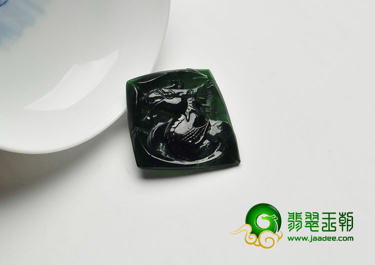 冰种蓝水缅甸翡翠A货马到成功挂件