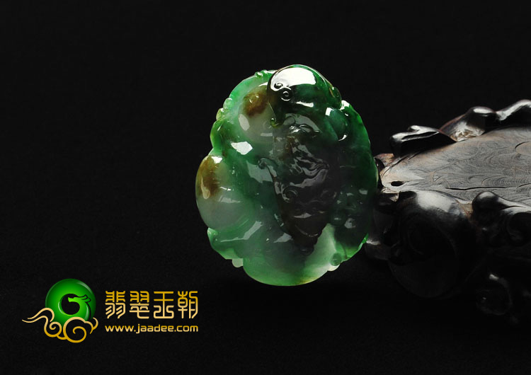 糯冰种三彩缅甸翡翠A货福寿如意挂件