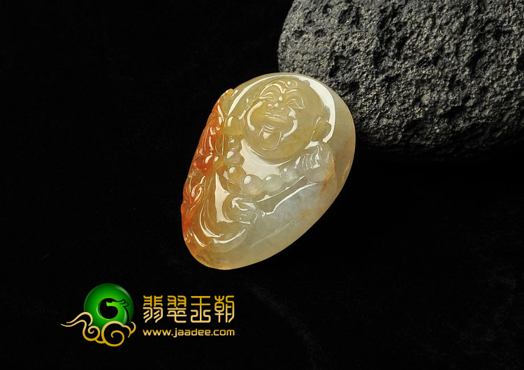 冰种红黄翡缅甸翡翠A货玉佛挂件