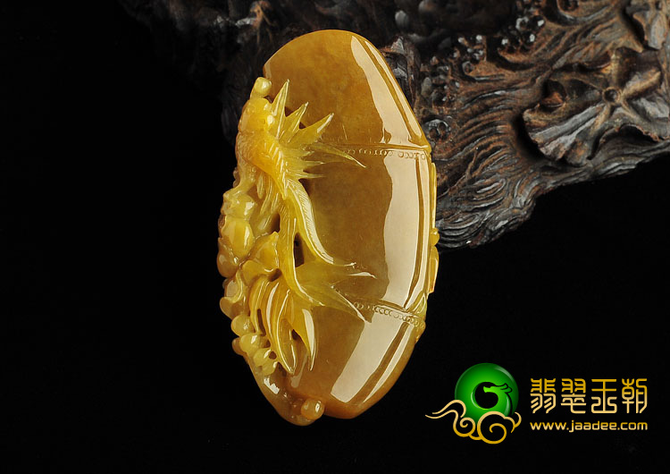 冰种褐黄翡缅甸翡翠A货节节高挂件