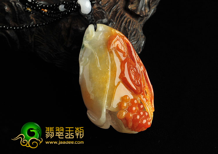 糯冰种三彩缅甸翡翠A货玉兰花挂件