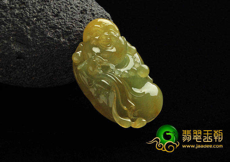 冰种黄翡缅甸翡翠A货玉佛挂件