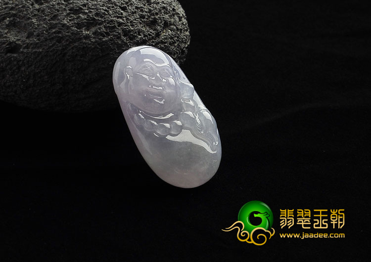 冰种春带彩缅甸翡翠A货玉佛挂件