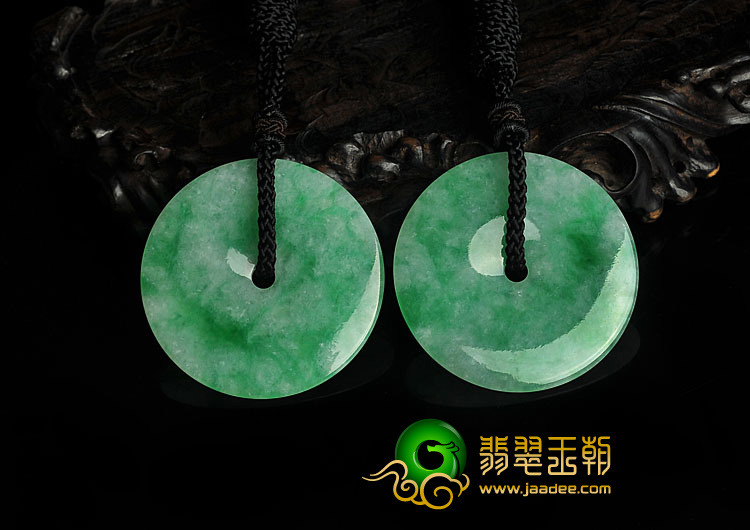 糯冰种翠色缅甸翡翠A货平安扣挂件（单价）