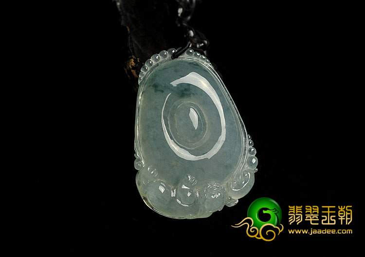 冰种飘花缅甸翡翠A货福在眼前挂件