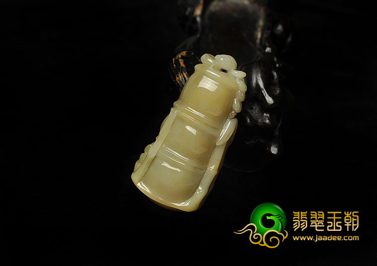 糯冰种褐黄翡缅甸翡翠A货节节高挂件