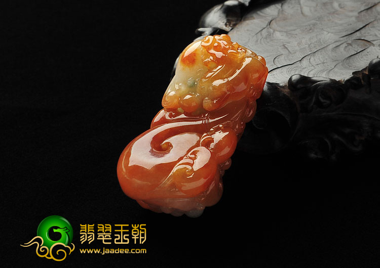 糯冰种红黄翡缅甸翡翠A货事事如意挂件