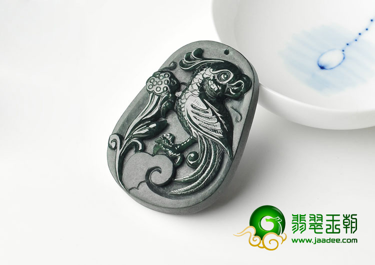冰种墨翠缅甸翡翠A货英明神武挂件