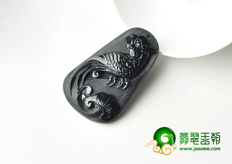 糯冰种墨翠缅甸翡翠A货英明神武挂件