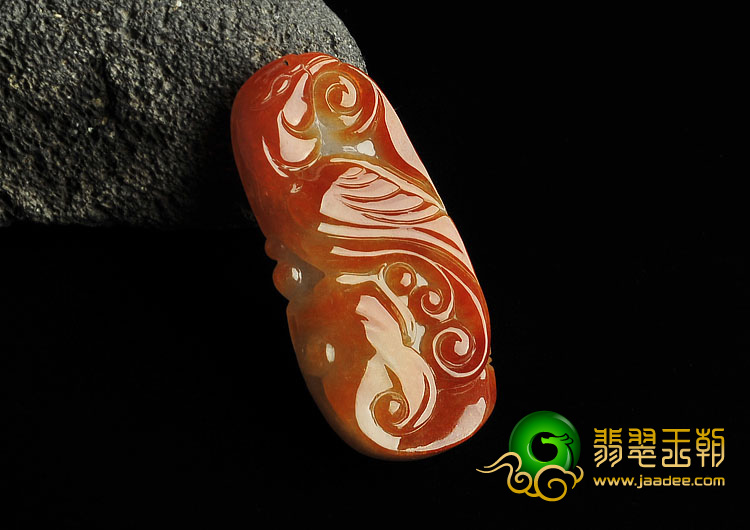 糯冰种红黄翡缅甸翡翠A货自由鸟挂件