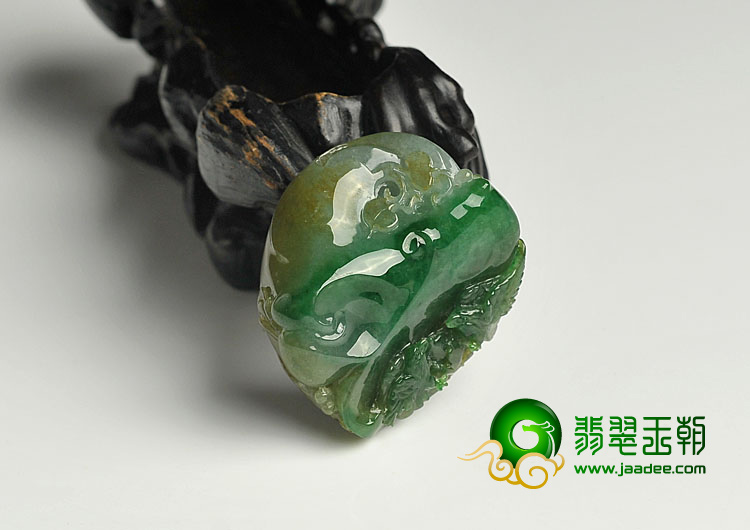 糯冰种黄加绿缅甸翡翠A货比翼双飞挂件
