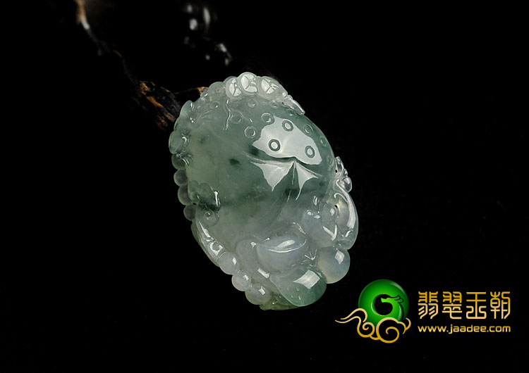 冰种飘花缅甸翡翠A货一品清莲挂件