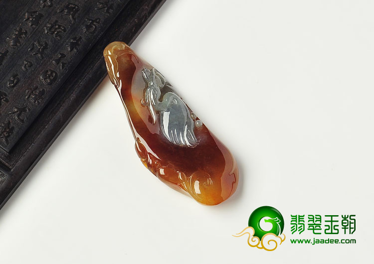 糯冰种褐黄翡缅甸翡翠A货一路连科挂件