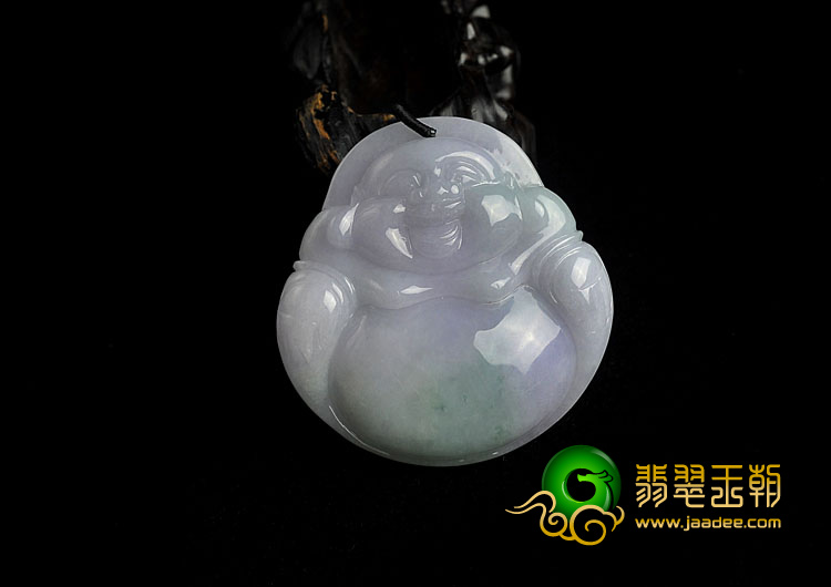 糯冰种春带彩缅甸翡翠A货玉佛挂件