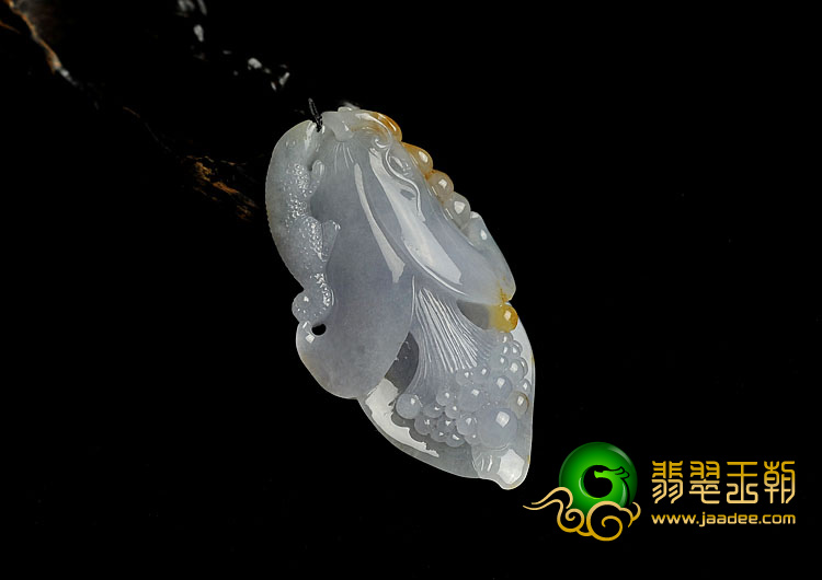 糯冰种紫罗兰黄翡缅甸翡翠A货玉兰花挂件