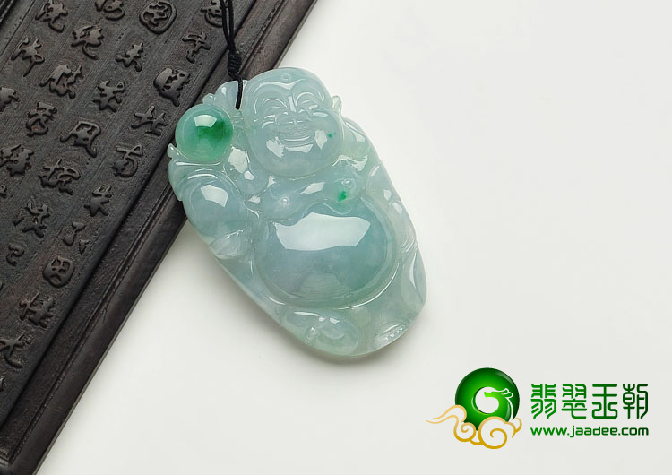 糯冰种飘翠缅甸翡翠A货玉佛挂件