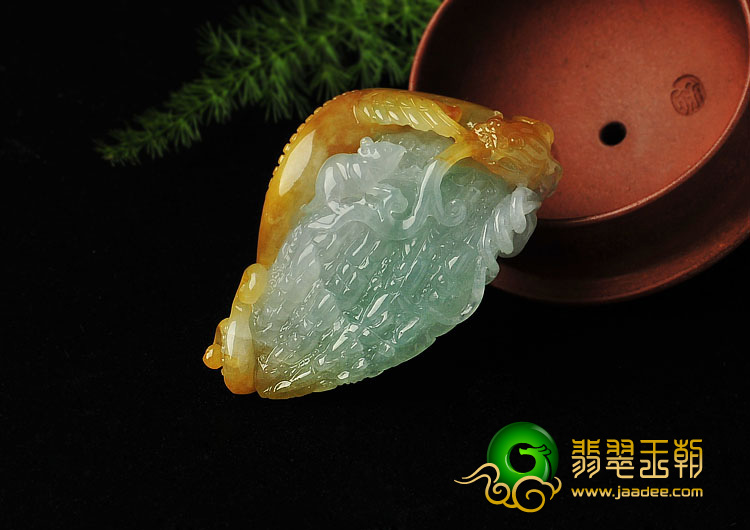 糯冰种黄翡晴水缅甸翡翠A货望子成龙挂件