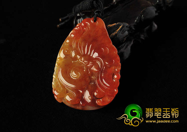 糯冰种红黄翡缅甸翡翠A货蝴蝶挂件
