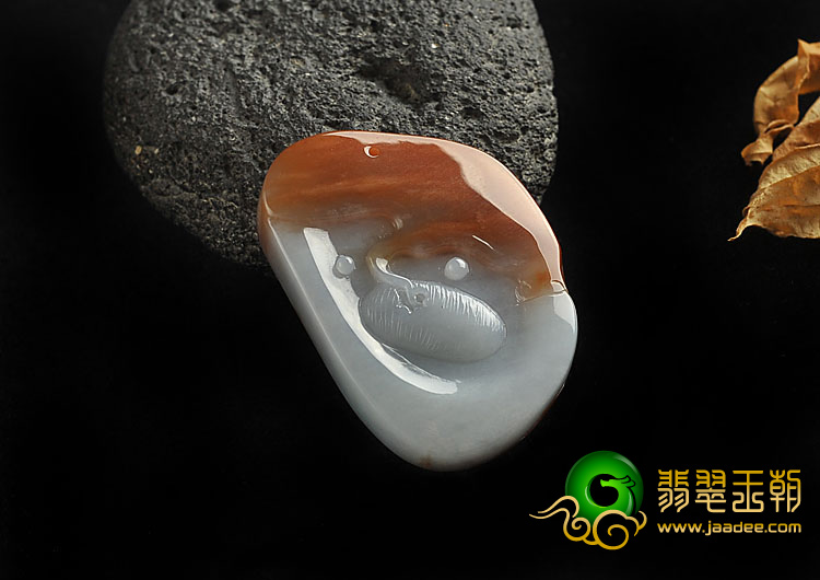 糯冰种红黄翡缅甸翡翠A货化蝶挂件