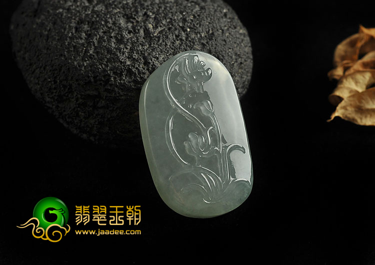 冰种晴水缅甸翡翠A货兰花挂件