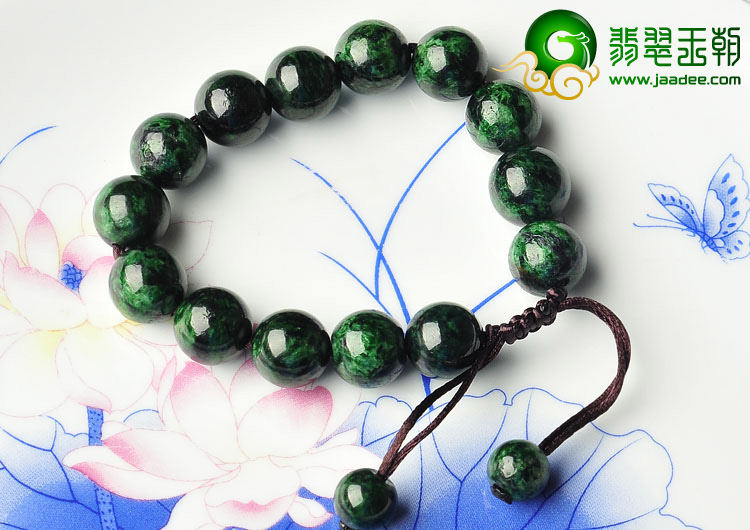 细糯种廯加绿缅甸翡翠A货圆珠手链