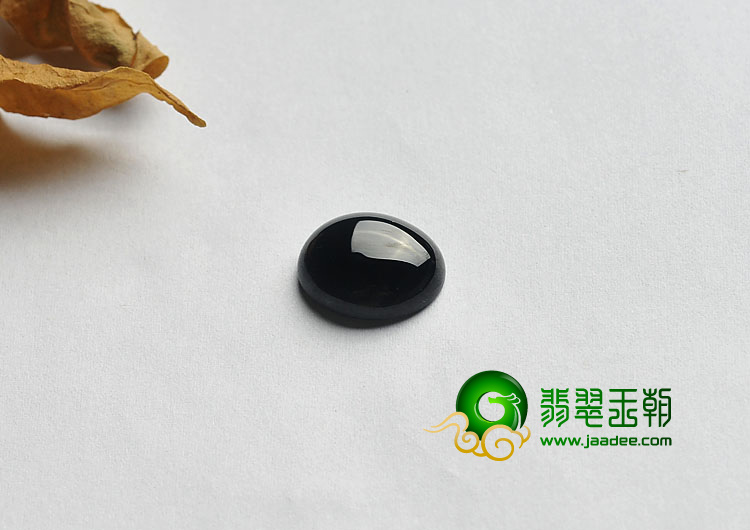 冰玻种墨翠缅甸翡翠A货戒面