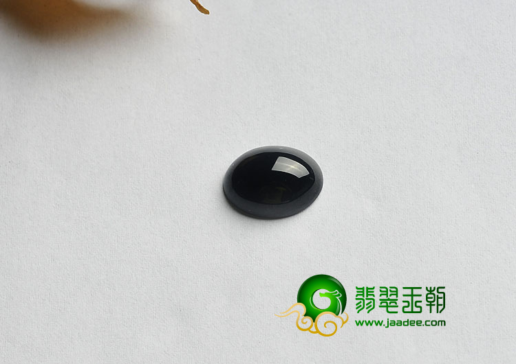 冰玻种墨翠缅甸翡翠A货戒面