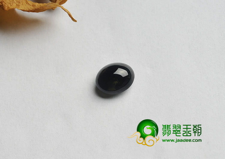 冰玻种墨翠缅甸翡翠A货戒面