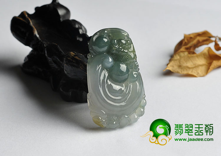 冰种晴水略带褐黄翡缅甸翡翠A货龙行如意挂件