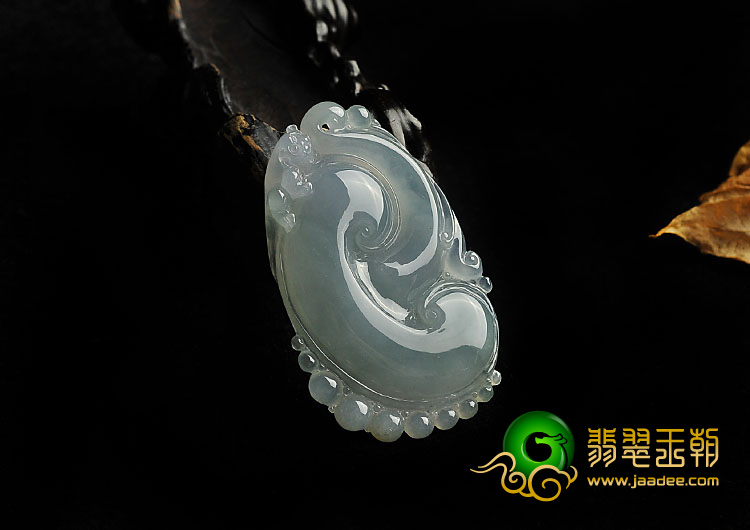 冰种晴水缅甸翡翠A货如意寿挂件