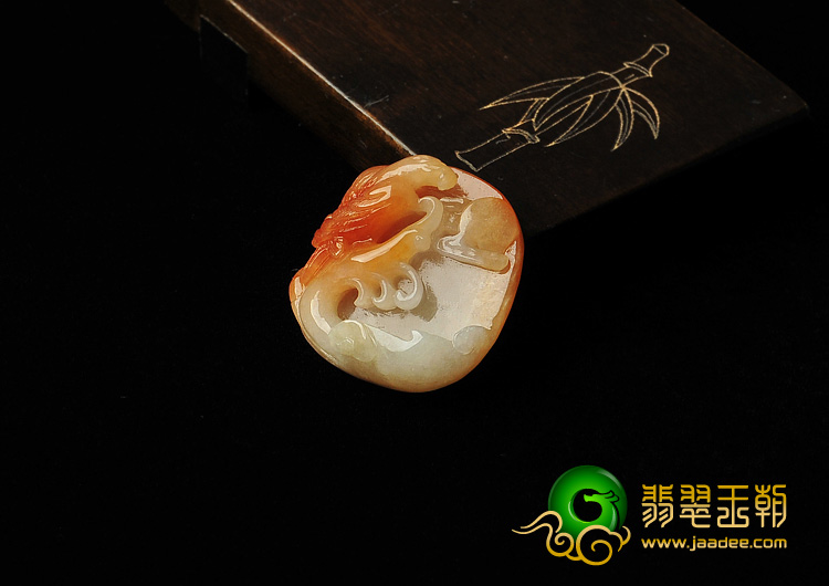 糯冰种红黄翡缅甸A货喜鹊登枝挂件