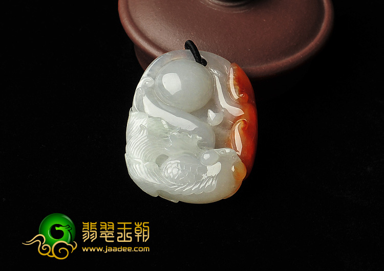 糯冰种红翡缅甸翡翠金玉满堂挂件