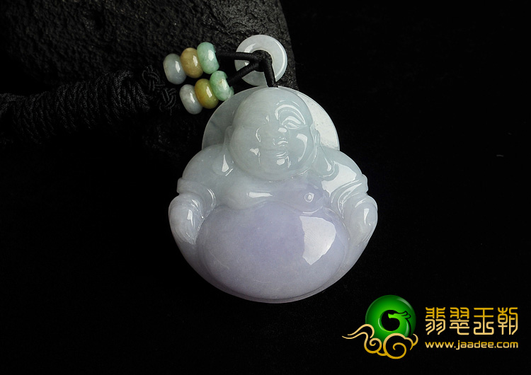 糯冰种紫罗兰缅甸翡翠A货玉佛挂件