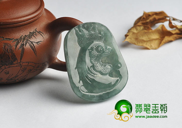 冰种晴水缅甸翡翠A货官上加官挂件