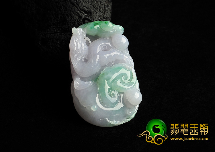 糯冰种春带彩缅甸翡翠A货龙行如意挂件
