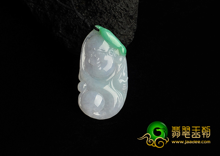 糯冰种春带彩缅甸翡翠A货玉佛挂件