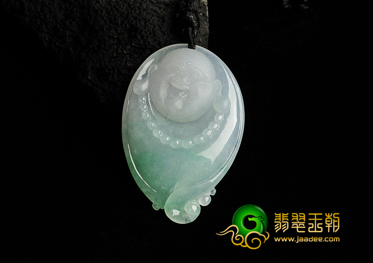 冰种飘翠缅甸翡翠A货玉佛挂件