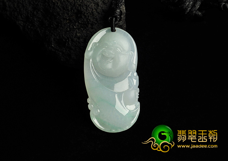 冰种飘翠缅甸翡翠A货玉佛挂件