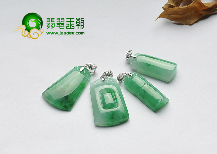 冰种翠色缅甸翡翠A货如意牌/节节高/平安牌挂件（一批走）
