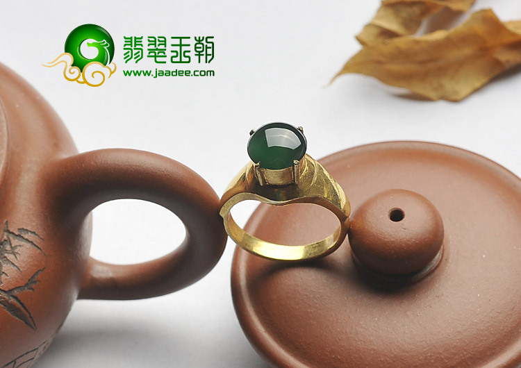 冰种菠菜绿缅甸翡翠A货戒面