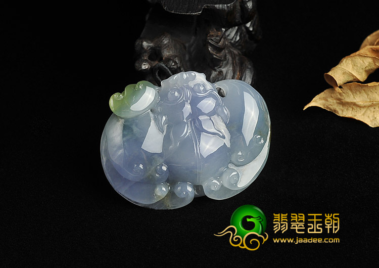 冰种紫罗兰飘花缅甸翡翠A货福在眼前挂件
