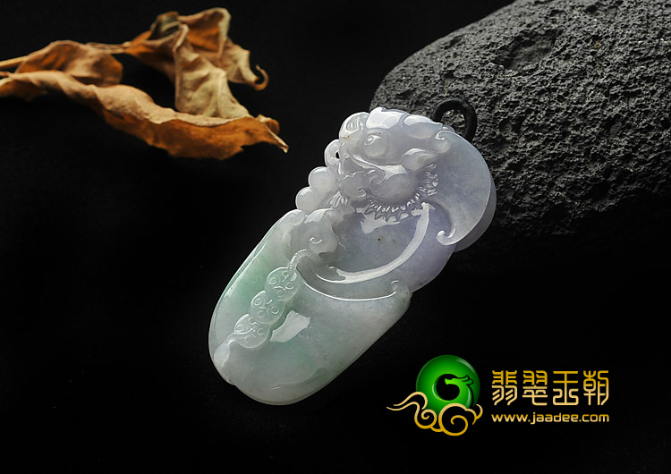 糯冰种春带彩缅甸翡翠A货福在眼前挂件