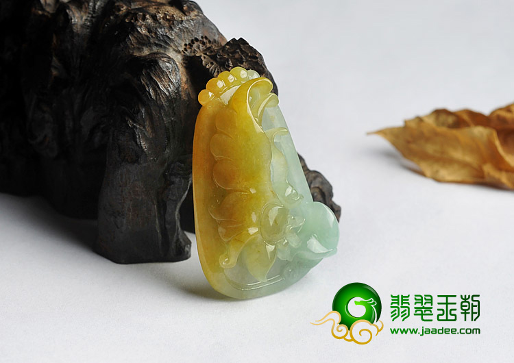 糯冰种晴水黄翡缅甸翡翠A货蝴蝶挂件