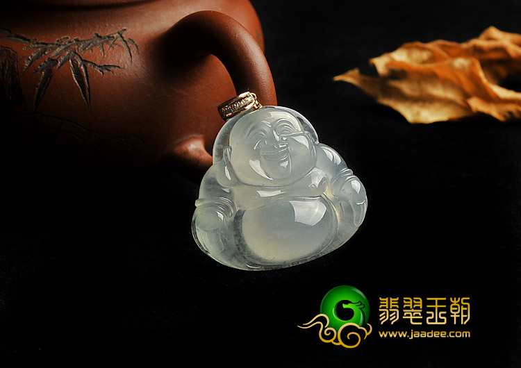 冰种晴水缅甸翡翠A货玉佛挂件