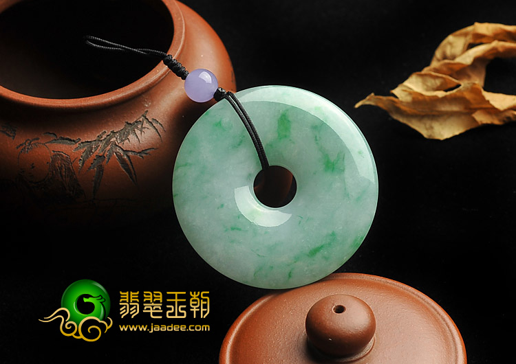 糯冰种飘翠缅甸翡翠A货平安扣挂件