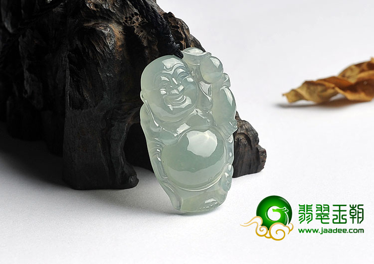 冰种晴水缅甸翡翠A货逍遥佛挂件
