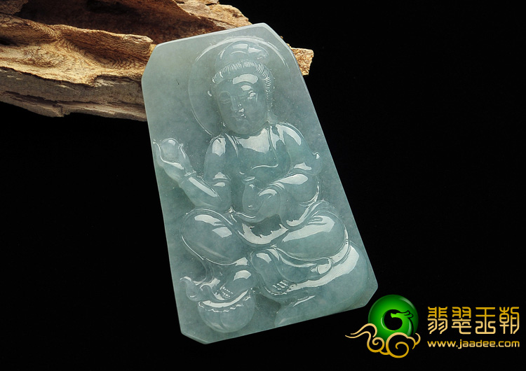 冰种晴水缅甸翡翠A货观音挂件