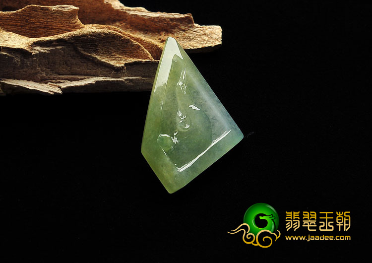 冰种黄加绿缅甸翡翠A货有凤来仪挂件